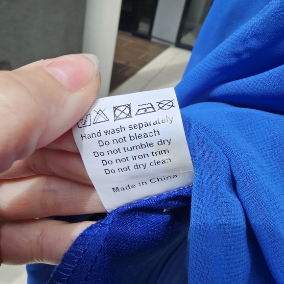 Chi Chi London ✦ Embroidered Party Dress ✦ Cobalt Blue w/ Silver Crystals Sheer - Picture 11 of 17